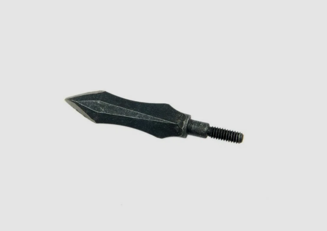 Carbon steel leaf-blade broadhead arrowhead by ukarrowheads, 150 grain, designed for hunting or archery.