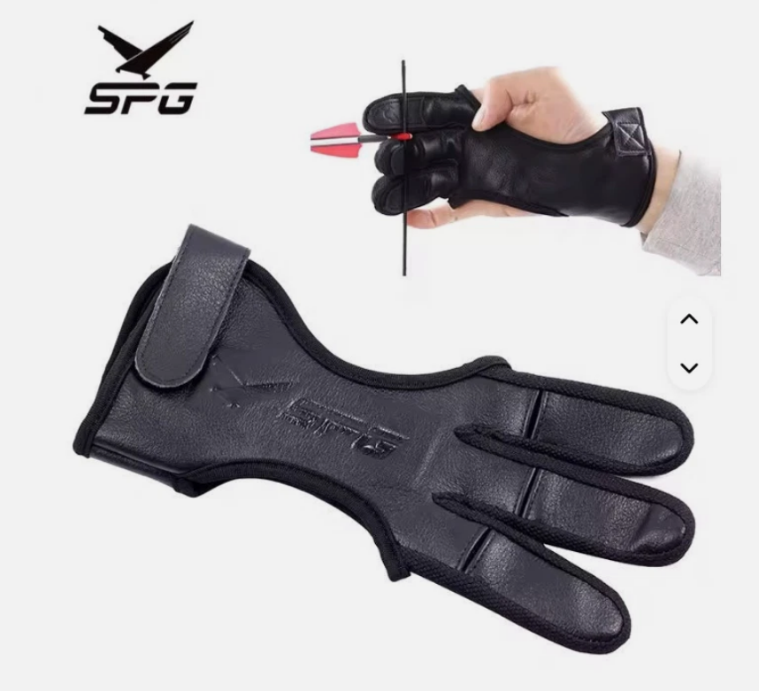 Deerskin Leather 3 Finger Archery Glove | Hand Guard for Recurve Bow Shooting | UK