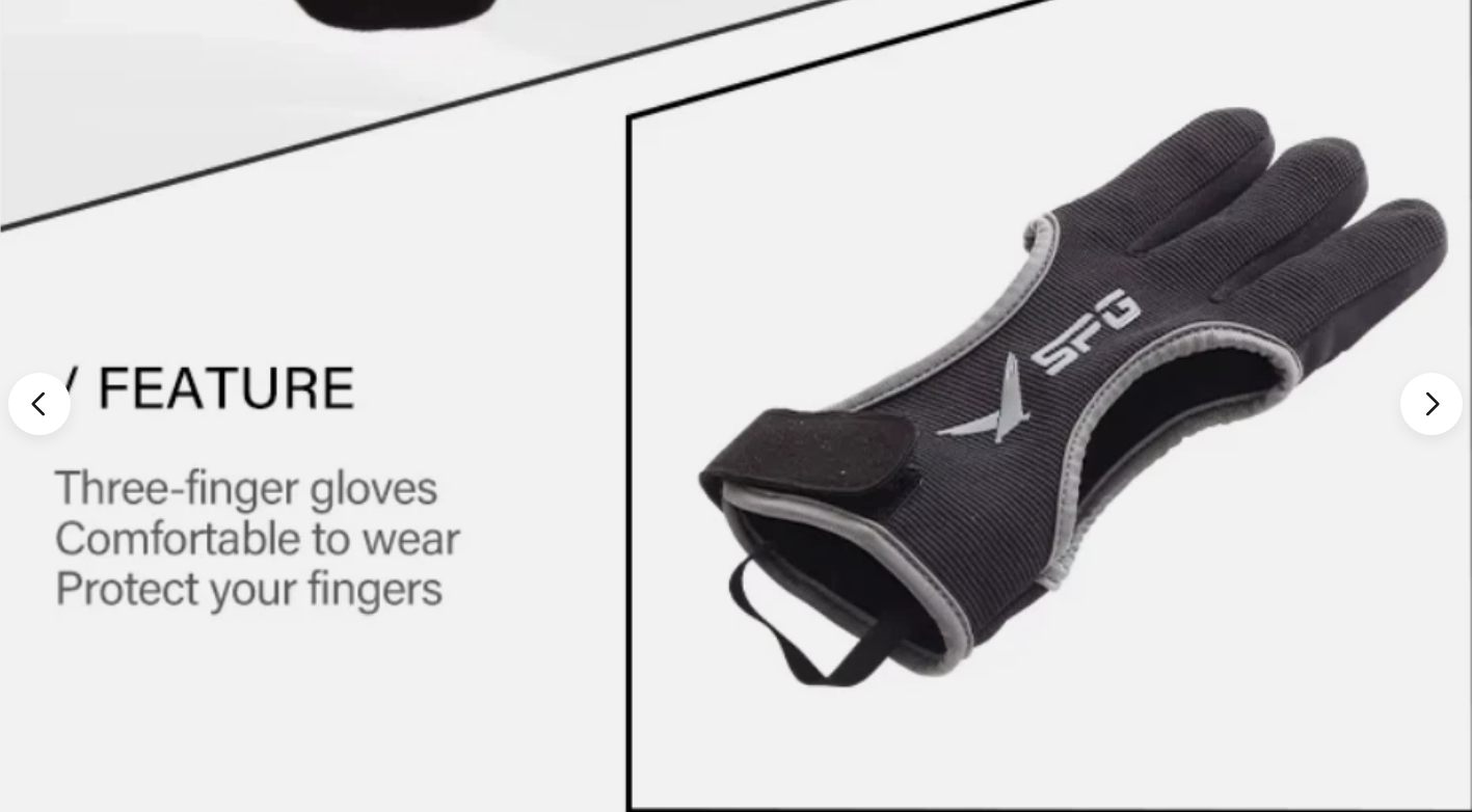 3 Finger Archery Glove | Acrylic Fabric Hand Guard for Recurve & Traditional Bows | UK