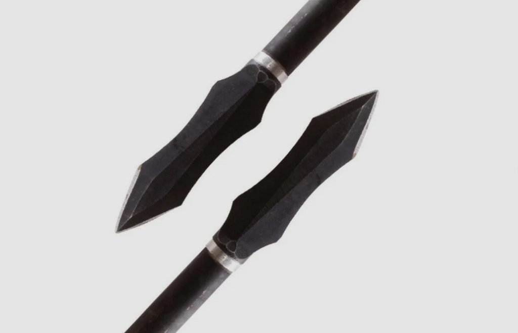 Carbon steel broadhead arrowhead with leaf-blade design, 150 grain, suitable for hunting or archery from ukarrowheads.