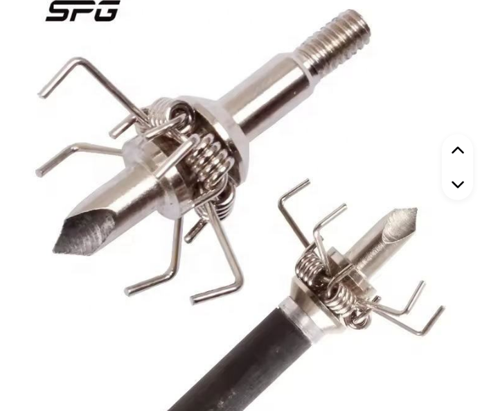 UkArrowheads 100 Grain 5-Talon 1-Blade Spring Broadhead arrowhead with sharp blades and durable construction for hunting.