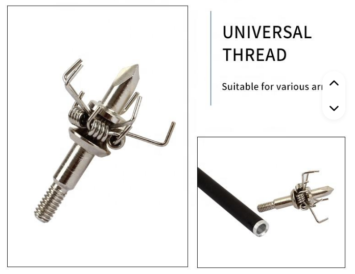 UkArrowheads 100 Grain 5-Talon 1-Blade Spring Broadhead arrowhead with sharp blades for hunting or archery.