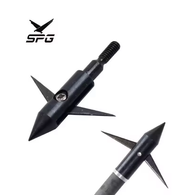 UKArrowheads 100 grain 2-blade folding broadhead arrowhead with sharp blades and durable metal construction for hunting and archery.