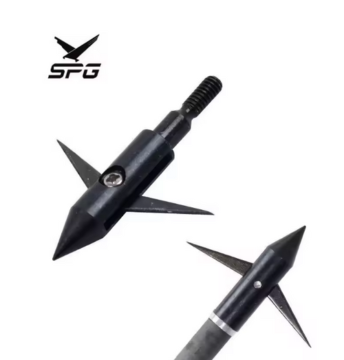 UKArrowheads 100 grain 2-blade folding broadhead arrowhead with sharp blades and durable metal construction for hunting and archery.