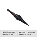 Ukarrowheads 102 Grain Serrated Spike Arrowhead, sharpened stone arrowhead with serrated edges for hunting or display.